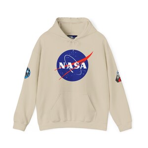 NASA Artemis II-uppdraget Hoodie | Tröja med ärm och lapp från NASA och Kanadas uppdrag