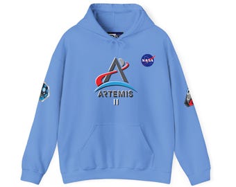 Sudadera con capucha con el logo de la misión Artemis II / Sudadera de manga con parche de la misión de la NASA y Canadá