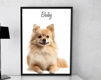 Anpassat husdjursporträtt: Modern hund- eller kattkonst (digitalt)