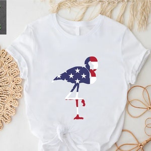 Red White And Blue Patriotic Flamingo Shirt,4th of July Flamingo Shirt, American Flag Flamerica, Independence Day Gift, Fourth of July Gifts
