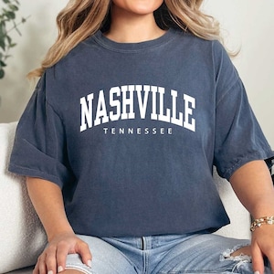 Comfort Colors® Nashville Tennessee T-Shirt,Nashville City Graphic Shirt,Music City Tee,Western Tennessee Shirt,Nashvile Vacation Group Gift