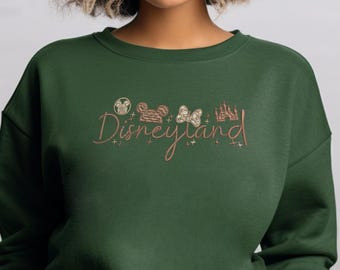 Disneyland Embroidered Women Sweatshirt,Disney World Coquette Embroidery Crewcneck,Magic Kingdom Gift,Disneyland Family Christmas Trip Shirt