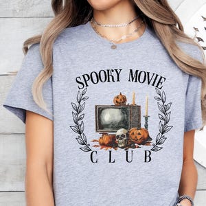 Spooky Movie Club T Shirt, Halloween Horror Movie Shirt, Spooky Season Gift, Pumpkin Season Shirt,Halloween Fall Tee,Womens Halloween Tshirt