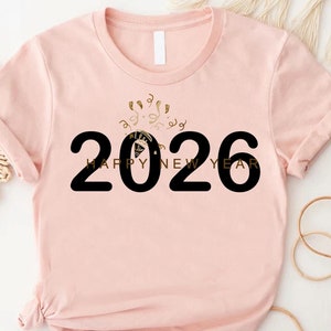 Happy New Year 2026 Shirt, Cute New Year Family Shirt,New Year&#39;s Eve Shirt, New Year Christmas Party Tee,Holiday Tee,Festive Christmas Shirt