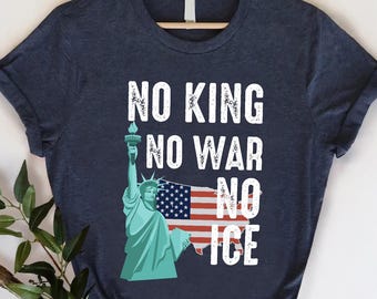 Anti War Rally Shirt, No Kings No War No ICE, Immigration Rights Protest Gift