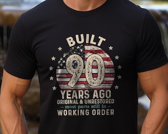 Built 90 Years Ago Shirt, 90th Birthday Gift for Grandpa, Retro Classic 1936 Shirt,Turning 90 Gift,Dad Birthday Gift for Men,Vintage USA Tee