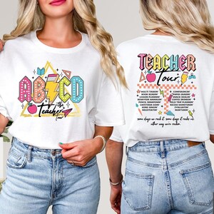 ABCD Teacher Tour Shirt, Retro Teacher Shirt, Teacher Appreciation, Back To School Gift,Funny Elementary Teacher Tee,1st Day of Kindergarten