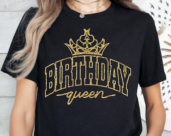 Birthday Queen Shirt,Women Birthday Gift,Crown Tshirt,Happy Birthday Queen Shirt, Crown Birthday Party Women Tee, Birthday Girl Party Shirt