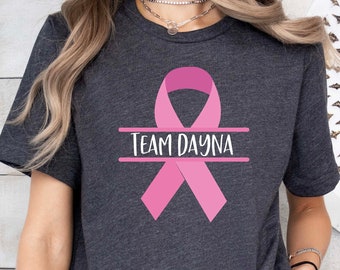Custom Breast Cancer Shirt,Pink Ribbon Team Matching Tshirts,Personalized Breast Cancer Warrior Gift, Cancer Awareness, Support Squad Shirt