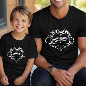 Dad and Kids Matching Shirt For Fathers Day, Superhero and Sidekick Shirt for Father and Son, Family Shirt Gift, Gift for Fathers Day