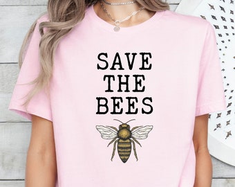 Save the Bees Tshirt,Bee Tee,World Bee Day Gift,Earth Day Gift,Save The Environment, Bee Lover,Conserve Endangered Bees Shirt, Beekeeper Tee