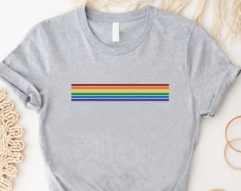 LGBT Pride Shirt,Rainbow Stripes Shirt,Pride Month Gift,LGBTQ Gift,Pride Support Shirt,LGBT Flag,Lesbian Gay Pride Tee,Trans Gender Equality