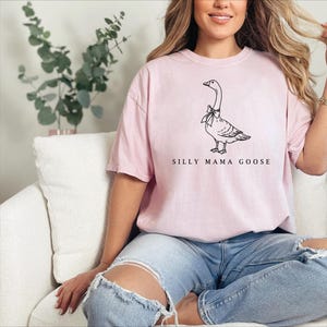Silly Mama Goose Comfort Colors® T Shirt, One Silly Goose Mom Shirt, Mama Goose Coquette Bow Shirt,First Mothers Day Gift,New Mom Goose Gift