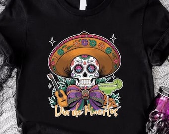 Dia De Los Muertos T Shirt, Mexican Halloween Costume, Day of the Dead Gifts, Sombrero Sugar Skull Shirt, Mexican Party Shirt,Hispanic Shirt