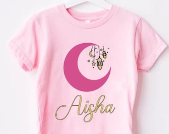 Personalized Muslim Toddler Shirt, Girls Boys Ramadan Shirt, Custom Name Ramadan Mubarak Shirt, Eid Youth Shirt, EID Mubarak Tee