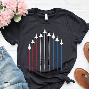 USA Air Force Flyover TShirt,Red White Blue Shirt,4th Of July Shirt,American Flag Tee,Air Force Shirt,Freedom Shirt,Airplane Show Shirt