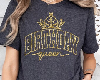 Birthday Queen Shirt, Cute Birthday Queen Girl Gift, Happy Birthday Queen T-Shirt, Crown Birthday Party Women Tee, Birthday Girl Party Shirt
