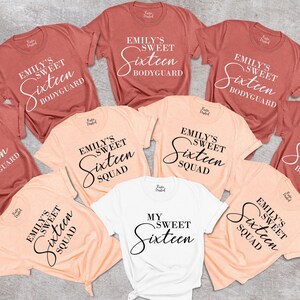 Sweet 16 Birthday Shirt, Personalized Sweet 16 Squad Matching Tees,16th Birthday Gift for Her,Sweet 16 Gift,16th Bday Party,My Sweet Sixteen