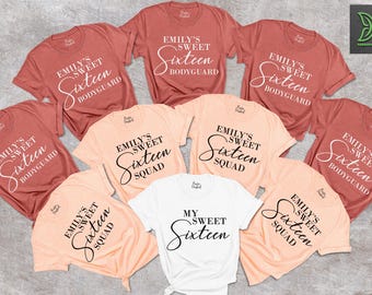 Sweet 16 Birthday Shirt, Personalized Sweet 16 Squad Matching Tees,16th Birthday Gift for Her,Sweet 16 Gift,16th Bday Party,My Sweet Sixteen