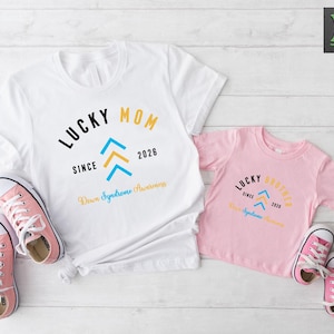 Custom Down Syndrome Awareness Shirt, Lucky Mom Dad Brother Shirt,Three Arrows Shirt,Down Syndrome Family Support Gift,T21 The Lucky Few Tee immagine 3