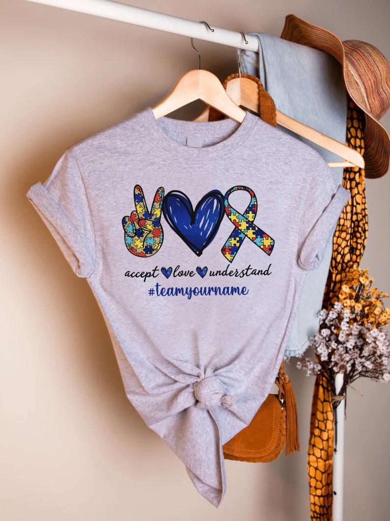 Custom Autism Team Matching Tee,Autism Awareness Gift,Autism Support Squad Tee,Autism Puzzle Heart Tee,Autism Family Gift,Sped Teacher Shirt