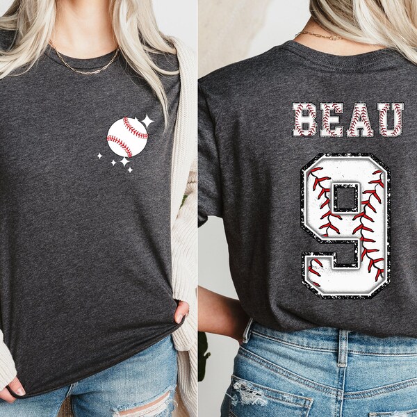 Custom Baseball Mom Shirt With Name and Jersey Number, Baseball Mom Shirt,Mom Baseball Tee,Game Day Shirt,Baseball Tee,Gift For Baseball Dad
