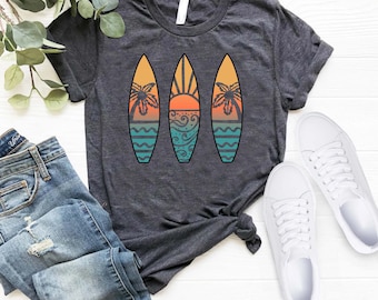 Cute Surfboard Shirt,Surfer Gift,Hello Summer Tee,Surfing Shirt,Beach Vacation Shirt,Sunshine Lover Shirt,Surf Birthday Tee,Surfer Girl
