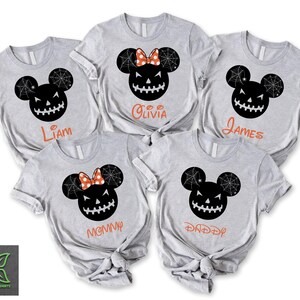 Personalized Mickey and Minnie Family Matching Halloween Shirt,Monster Family Shirt,Disneyland Halloween Party Squad Shirt,Spooky Season Tee
