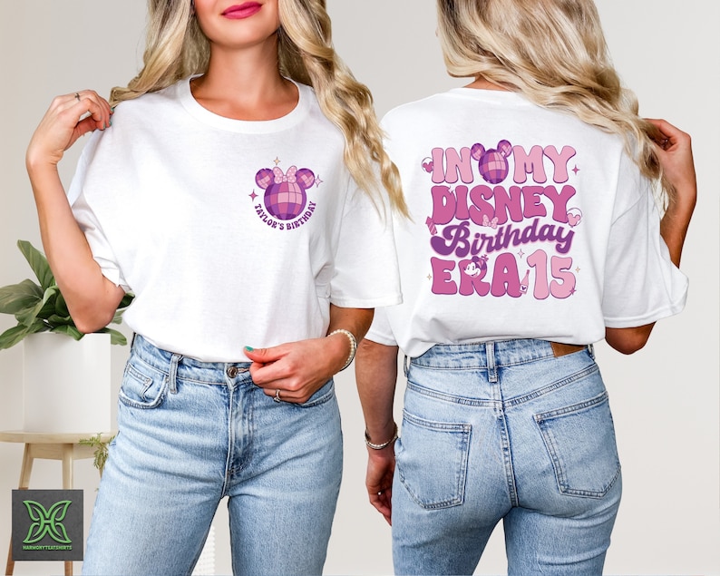 Two-sided Personalized In My Disney Birthday Era 15 Shirt,Custom Name Minnie Birthday Shirt,15th Birthday Girl Gift,Disneyland Birthday Gift Bild 1