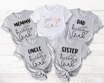 Cute Birthday Girl T-Shirt, Personalized Family of Birthday Party Group Matching Tee,Birthday Squad Tee,Bday Girl Gifts,Kids Birthday Outfit