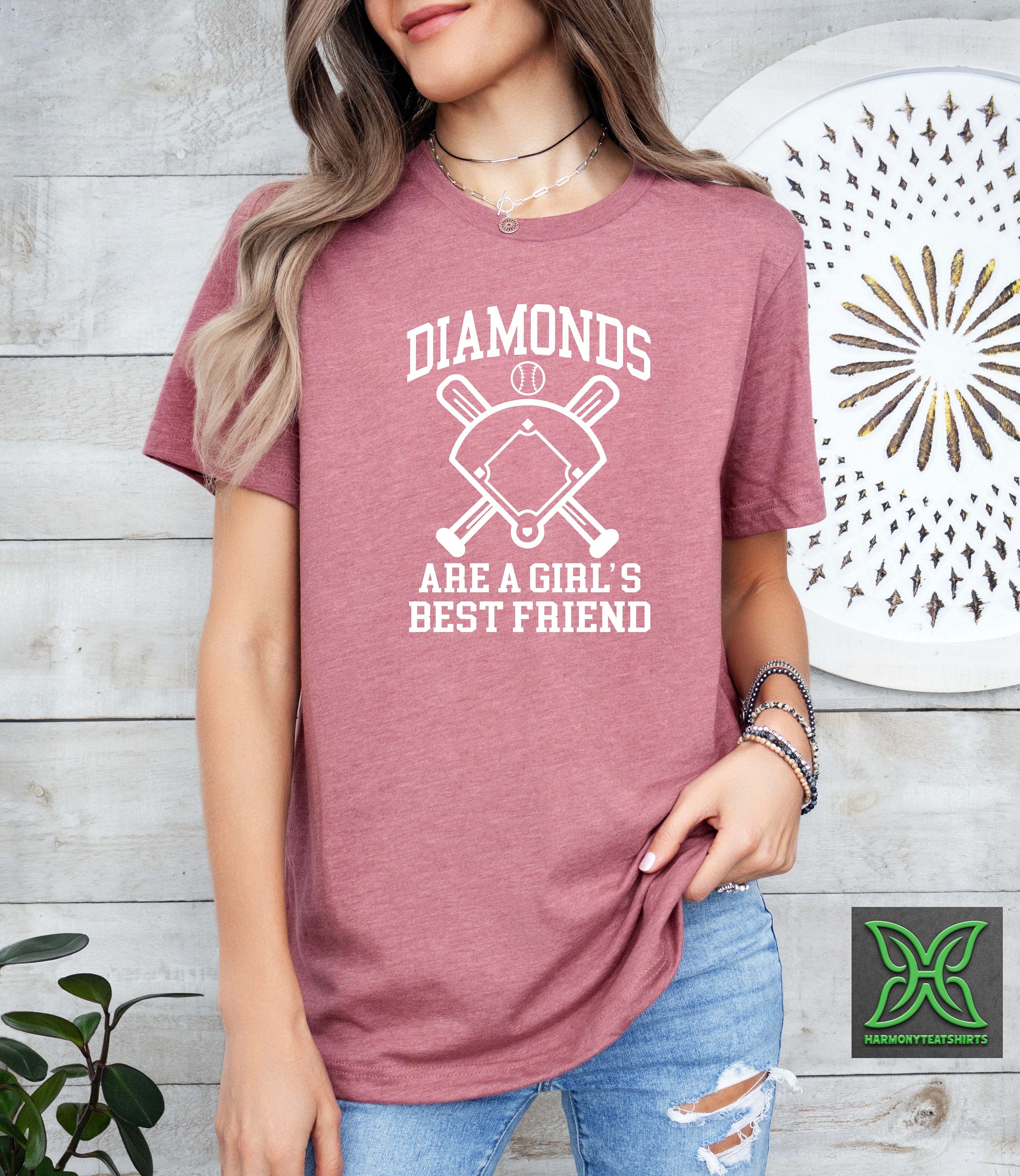 Diamonds Are A Girls Best Friend Baseball T Shirt For Women Diamonds Are A Girls Best Friend Baseball T Shirt For Women