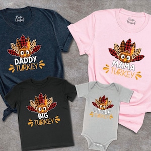 Family Thanksgiving Matching Tee, Personalized Turkey Family Shirt,Turkey Day Gifts for Family,Fall Family Tshirt,Thanksgiving Dinner Outfit