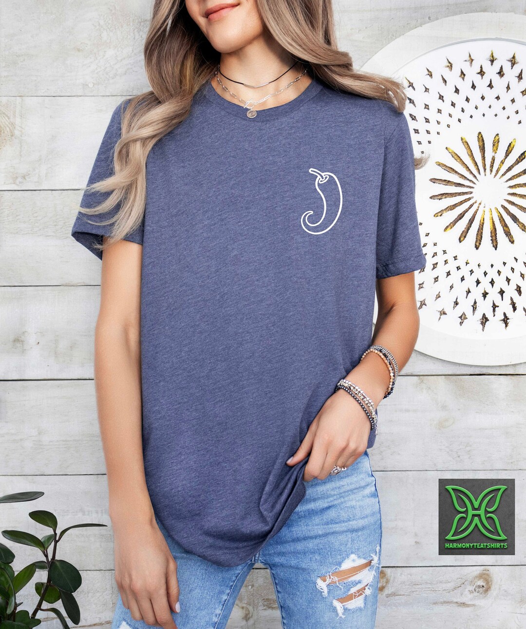Chili Pepper Pocket Tee,hot Spicy Chilli Pepper Icon Tee, Cute Chilies ...