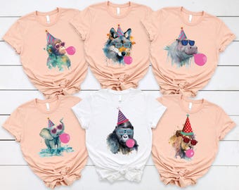 Zoo Birthday Party Matching T Shirts, Funny Safari Animals Birthday Party Girl Shirt,Wild Birthday Shirt,Safari Theme Birthday Family Outfit
