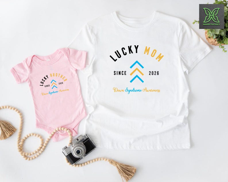 Custom Down Syndrome Awareness Shirt, Lucky Mom Dad Brother Shirt,Three Arrows Shirt,Down Syndrome Family Support Gift,T21 The Lucky Few Tee immagine 5