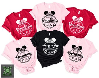 Personalized It's My 21st Drinking Team Shirt,Disney Epcot 21st Birthday Team Shirt,Drinking Around The World Birthday Vacation Gift,Any Age