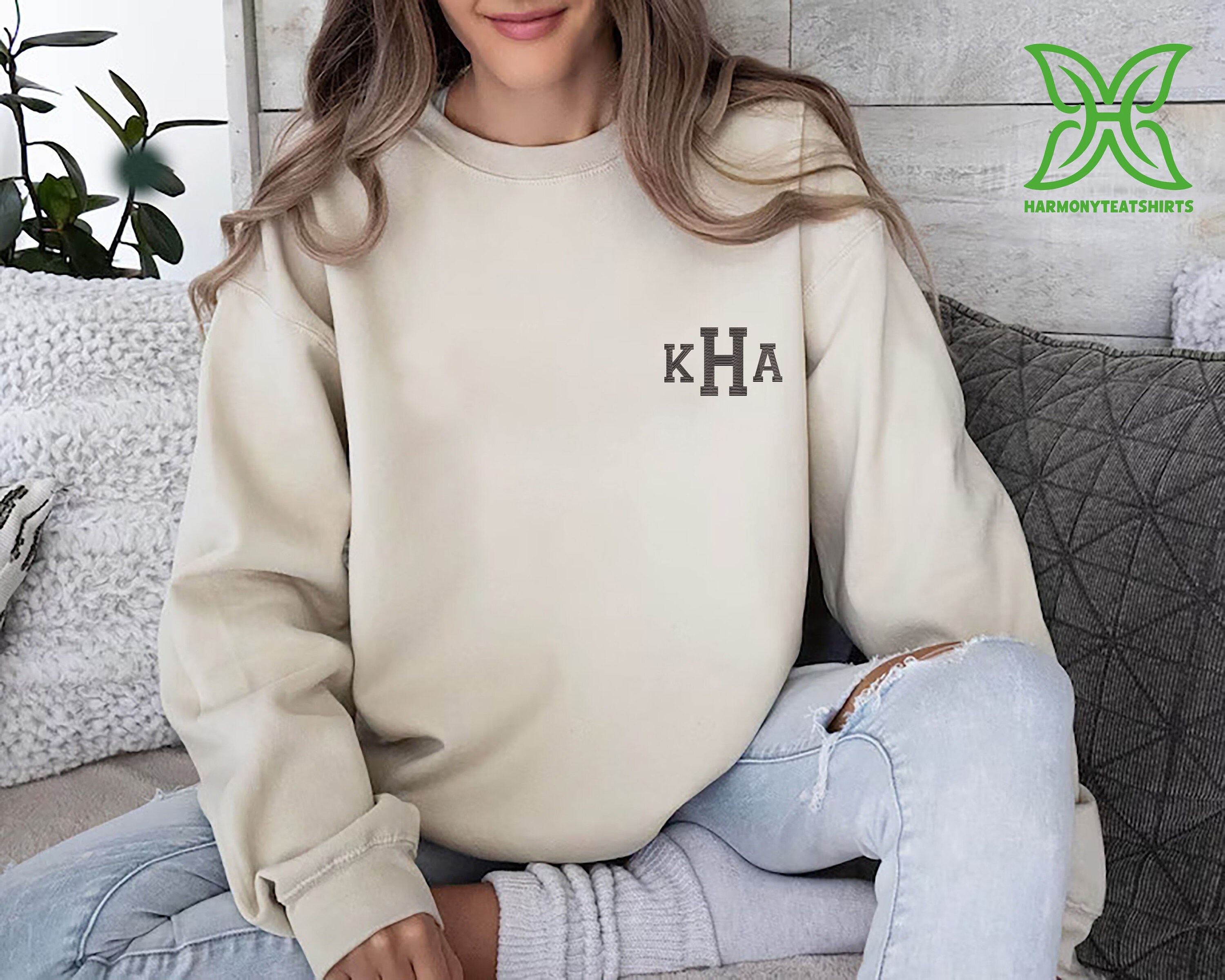Monogram Sweatshirts Etsy