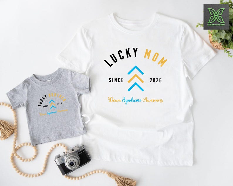 Custom Down Syndrome Awareness Shirt, Lucky Mom Dad Brother Shirt,Three Arrows Shirt,Down Syndrome Family Support Gift,T21 The Lucky Few Tee immagine 4