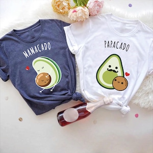 Mamacado Shirt, Papacado Tshirt,Personalized Avocado Family Matching Tee,Couple Pregnancy Announcement Shirt,New Parent Gift,Baby Shower Tee