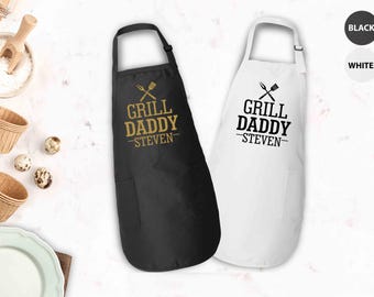 Personalized Apron Gift for Men,Grill Daddy Apron,King of The Grill, BBQ, Grill Gift, Father's Day,Chef Apron for Him,Christmas Husband Gift