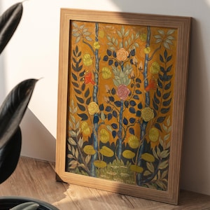 Framed Emile Bernard Art Print, Vintage Rose Floral Wall Decor