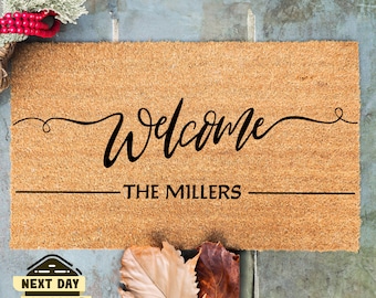 Personalized Door Mat, New Home Decor, Personalized Welcome Mat, Last Name Doormat, New Home Gift, Housewarming Gift, Realtor Closing Gift