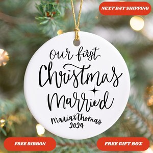 First Christmas Married Ornament, Our First Christmas Married as Mr and Mrs Ornament, Couple Ornament, Christmas Decor, Christmas Gift