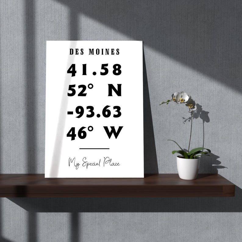 Custom Location Wall Art, Location Print, Wall Decor, Living Room Wall