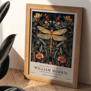 Dragonfly Wall Art, Dragonfly Print, William Morris, Aesthetic Wall Decor, Dragonfly Gifts, Living Room Wall Decor, Printable Wall Decor