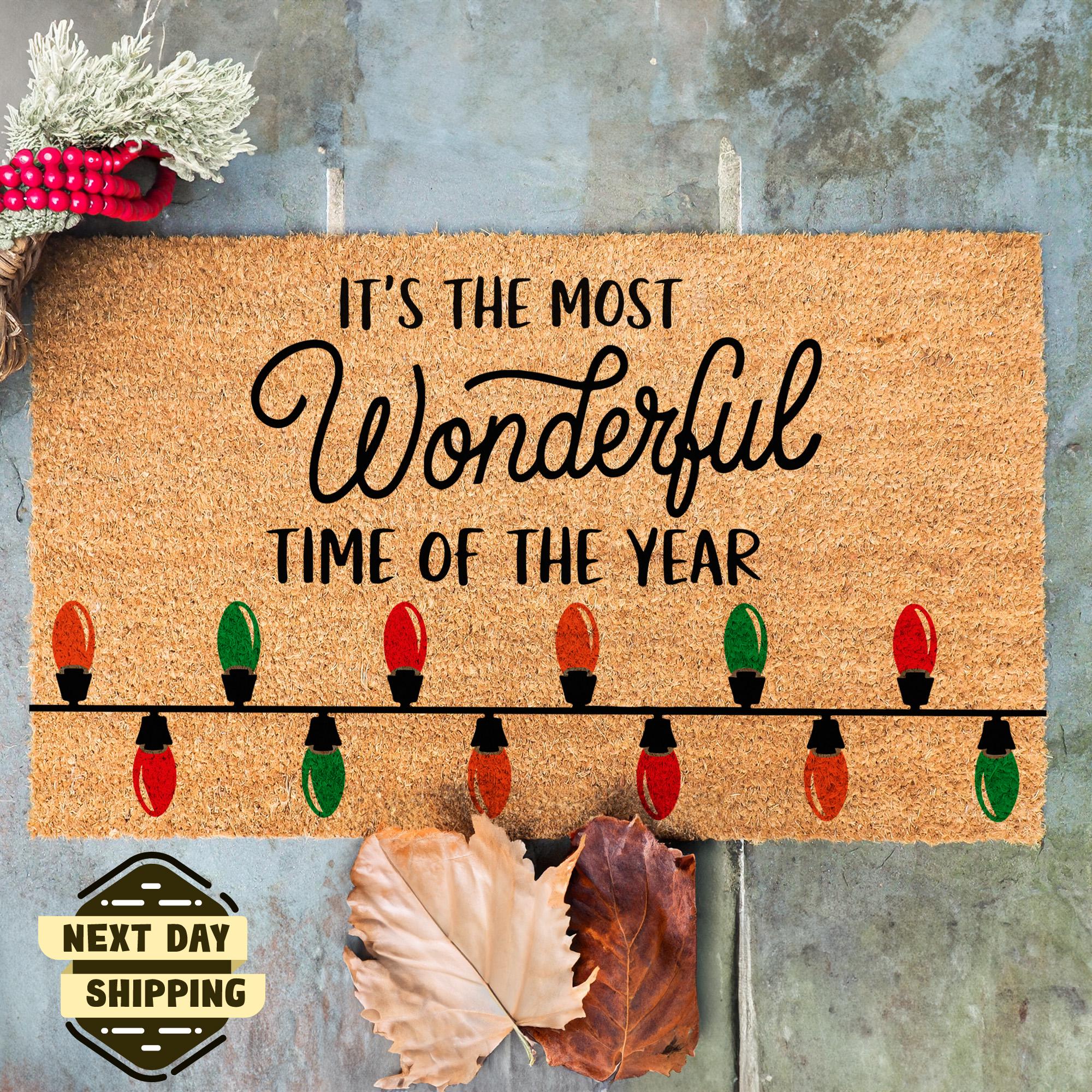 It's The Most Wonderful Time of Year Christmas Doormat, Christmas Doormat, Christmas Porch, Christmas Mat, Christmas Welcome, Holiday Decor