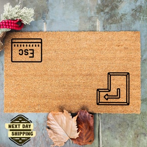 Enter Escape Doormat, Keyboard Doormat, Cool Welcome Mat, Unique Door Mat, New Home Gift, Home Decor, Nerdy Gift, Housewarming Gift