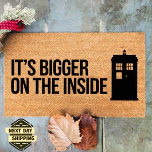 It&#39;s Bigger On The Inside Doormat, Welcome Doormat, Housewarming Gift, Science Fiction Fan Doormat, Outdoor Mat, Front Door Mat, Doormat