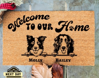 Personalized Dog Gift, Dog Welcome Mat, Unique Dog Gift, Housewarming Dog Gift, Custom Dog Breeds, Custom Name Doormat, New Home Decor
