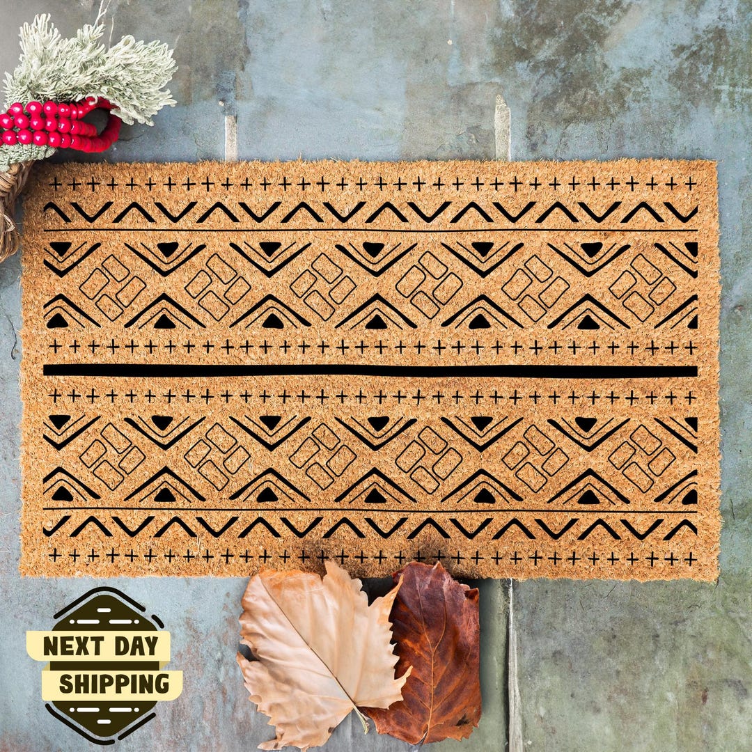 Boho Aztec Doormat, Bohemian Decoration, Boho Doormat, Boho Decor, Coir ...